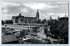 Cuernavaca Morelos Mexico Postcard View of Church Buildings c1960's RPPC Photo picture