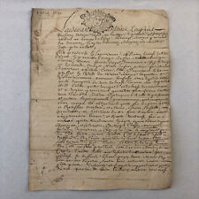 Antique Hand Written French Document Dated 1730 Beautiful Early Letter picture