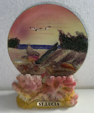 St Lucia Caribbean Souvenir Vintage Dish Display Resin Small picture