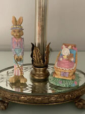 Bunny Figurines Set Vintage Easter Rabbits Set Of 2 picture