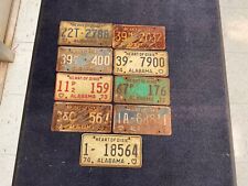 Alabama Lot Of 9 Rustic License Plates 1962 1963 & 1970’s Rustic Rough picture