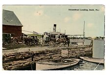 Postcard Steamboat Landing Bath Maine Steamer Boat Horse Buggy picture