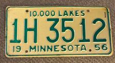 Minnesota 1956 License Plate # 1H 3512 picture