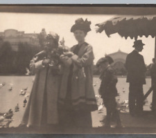 1915 Panama California Expo Birds Pigeons Women Real Photo RPPC Postcard picture