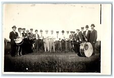 c1910's Musician Band Members Instruments RPPC Photo Unposted Antique Postcard picture