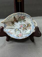 Vintage Antique Asian Floral Bird Pin Jewelry Trinket Dish picture