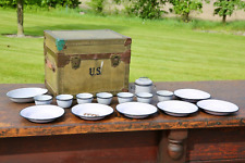 1945 WWII US Military Officer's Field Mess Kit Trunk Locker Luggage Vintage Keys picture