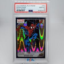 2023 UPPER DECK Marvel Platinum Spider-Man Teal Wave /799 PSA 10 picture
