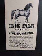 FORT BENTON MONTANA TERRITORY ADVERTISING 1880s Montana Horse Stables  Western picture