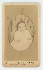 Antique ID'd  CDV Circa 1870s Beautiful Baby Jessie Maude Macy Grinnell, IA picture