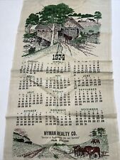 Vintage towel hand/dish towel kitchen Calendar  1974 Country Road Cottage Core picture