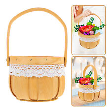 Wood Chip Woven Storage Basket Candy Gift Basket Petal Basket With Handle picture