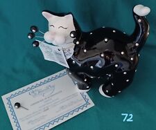 WhimsiClay Amy LaCombe SABRINA Cat Figurine #86159;  VG shape-see note; tag; box picture