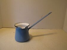 Vintage French Design Blue and White Enamelware Butter Warmer picture