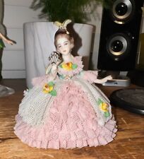 Vintage_Frankenthal_Dresden Art_Lady in Lace Dress_Porcelain Figurine_Germany_ picture