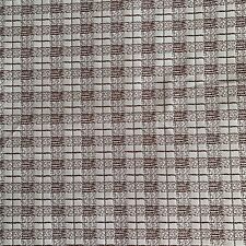Vintage Fabric Polyester Brown Tan Square Pattern 3 Yards 60”W x 108”L picture