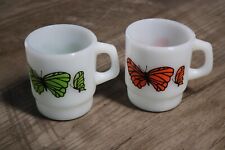 Anchor Hocking Oven Proof Set of 2 Butterfly Mugs #312 picture