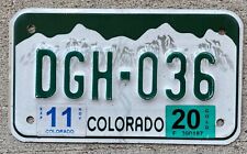 Colorade Motorcycle License Plate, Used, DGH-036 picture