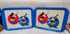 2 ea. Vintage 1974 Mickey Mouse And Minnie Mouse Walt Disney Metal Serving Tray picture