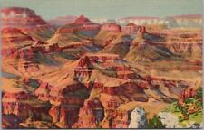 1938 GRAND CANYON Arizona Linen Postcard Panorama View 