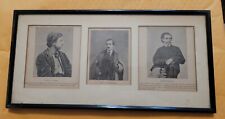 Antique Framed Group Of Clippings LINCOLN ASSASSINATION CONSPIRATORS John Booth picture