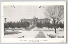Postcard Kansas Winfield Southwestern College Richardson Hall Vintage 1940 picture