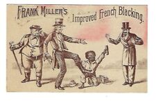 c1888 Victorian Trade Card Frank Miller's Improved French Shoe Polish picture