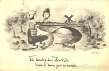 Dutch Children 1913 It beats dee Dutch T. P. & Co. Antique Postcard 1C stamp picture