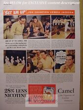 RARE 1942 Esquire Advertisement AD CAMEL Cigarettes LOWELL JACKSON Bowling WWII  picture