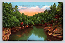 Linen Postcard Wisconsin Dells WI Wisconsin The Navy Yard River picture