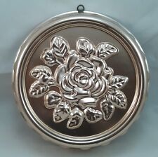 Vintage Copper Colored Aluminum Round Rose Floral Mold Pan picture