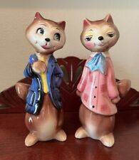 Vintage PY Rare Fox Couple Anthropomorphic Japan Salt And Pepper Foxes picture