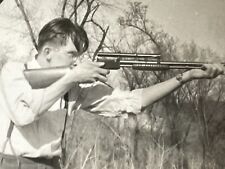 G5 Photograph Profile Man Pointing Aiming Rifle Gun Close Up POV 1940-50's picture