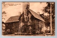 Guilford CT-Connecticut, Old Stone House, Antique Vintage Souvenir Postcard picture