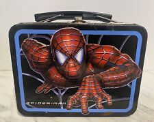 Marvel Comics 2002 Spider-Man The Movie Mini Tin Lunch Box Black Red Blue picture