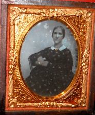 1/9th Size Ambrotype of older lady in half case picture