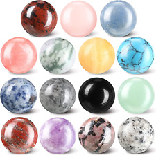 15 Pcs Gemstone Sphere Balls 1 Inch Polished Crystal Sphere Bulk Multi NEW picture