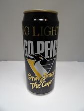 16oz IRON CITY LIGHT BRING BACK THE CUP BEER CAN #12 PITTSBURGH PENGUINS HOCKEY picture