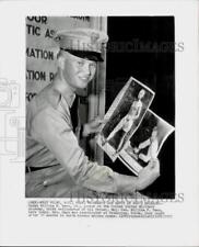 1953 Press Photo West Point Cadet William Dean Jr. with Photos of POW Father picture