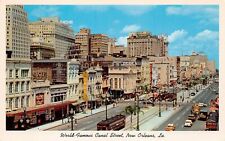 New Orleans LA Louisiana Canal Main Street Downtown 1960s Vtg Postcard A14 picture