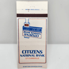 Vintage Matchcover Citizens National Bank Evansville Indiana picture
