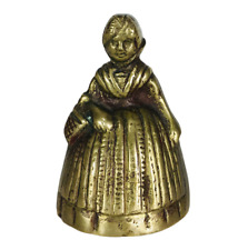 Vintage Solid Brass Dutch Maiden Ringing Tea Bell Collectible Decorative picture