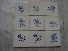 set  very nice   18h  century delft  dutch flower  tiles    (9) picture