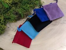 3x3 inch Small Soft Velvety Double Drawstring Pouches Assorted Colors Gemstone picture
