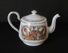 1901 King George V Queen Mary Coronation Souvenir Enamelware Working Teapot picture