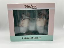 Pusheen the Cat 2 Piece Pint Glass Set Lazy & Loaf 2023 CultureFly New Sealed picture