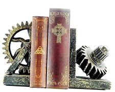 Decorative Bookend Gear Book Ends Industrial Rustic Vintage Unique Heavy  picture