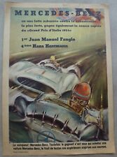 Poster Mercedes 1954 original victory poster Italian GP Fangio by Liska French A picture