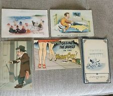 Antique Vnt Postcards Humor Comic Dog Old Man Sea Swimmer Nightmare Chicago Legs picture