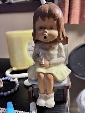 Vintage Seymour Mann Clay/ Ceramic Sitting Girl Figurine picture